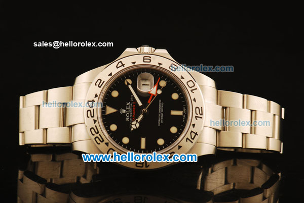 Rolex Explorer II Asia 2813 Automatic Full Steel with Black Dial and White Markers-43mm Size - Click Image to Close